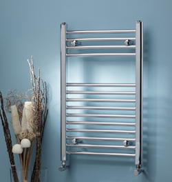 Titan chrome heated towel rail 800 x 500